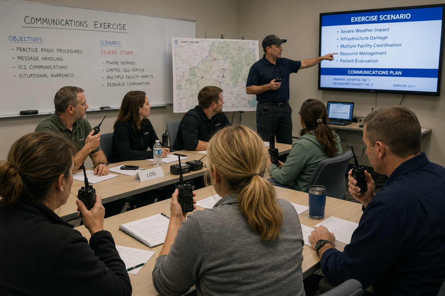 Organized community communications exercise